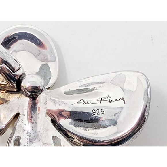 Ann King Sterling Silver Freshwater Pearl Orchid Flower Pendant Earrings Set - Picture 7 of 13